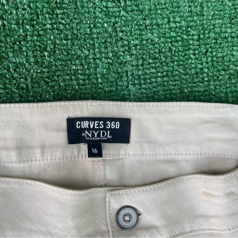 NYDJ Khaki Trouser Pants from Curves 360 Line Size 16 - Picture 2 of 9